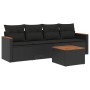 Set de muebles de jardín 5 pzas y cojines ratán sintético negro de , Conjuntos de jardín - Ref: Foro24-3258177, Precio: 334,0...