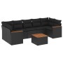 Set de sofás de jardín 8 piezas y cojines ratán sintético negro de , Conjuntos de jardín - Ref: Foro24-3258212, Precio: 525,2...