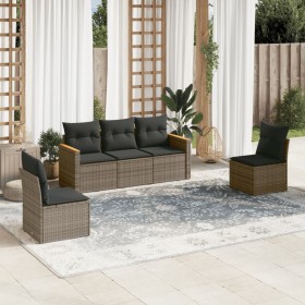 Juego de sofás jardín con cojines 5 pzas ratán sintético gris de , Conjuntos de jardín - Ref: Foro24-3258252, Precio: 294,31 ...