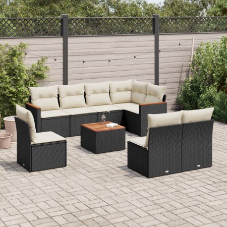Set de sofás de jardín 8 piezas y cojines ratán sintético negro de , Conjuntos de jardín - Ref: Foro24-3258451, Precio: 510,6...