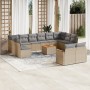 Set sofás de jardín con cojines 13 pzas ratán sintético beige de , Conjuntos de jardín - Ref: Foro24-3258853, Precio: 825,79 ...