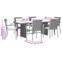 Set de comedor de jardín 7 pzas y cojines ratán sintético negro en Conjuntos de jardín | Comprar online en Foru.es