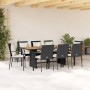 Set de comedor de jardín 9 pzas y cojines ratán sintético negro en Conjuntos de jardín | Comprar online en Foru.es