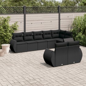 Set de sofás de jardín 8 piezas y cojines ratán sintético negro de , Conjuntos de jardín - Ref: Foro24-3253952, Precio: 577,0...