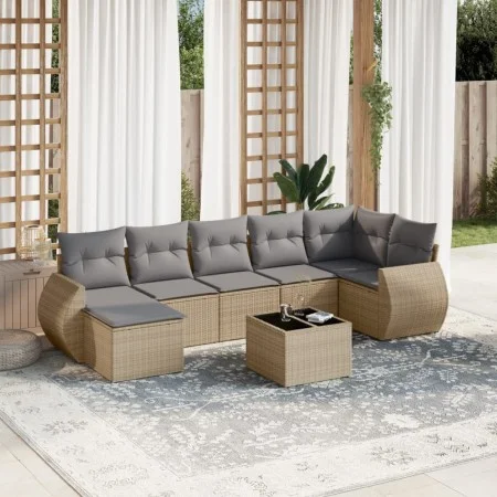 Garden sofa set with beige cushions 8 pcs PE rattan by , Garden sets - Ref: Foro24-3254026, Price: 514,60 €, Discount: %