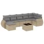 Garden sofa set with beige cushions 8 pcs PE rattan by , Garden sets - Ref: Foro24-3254026, Price: 514,60 €, Discount: %