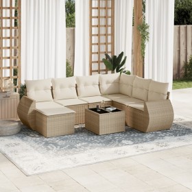 Juego de sofás de jardín con cojines beige 8 pzas ratán PE de , Conjuntos de jardín - Ref: Foro24-3254045, Precio: 549,93 €, ...