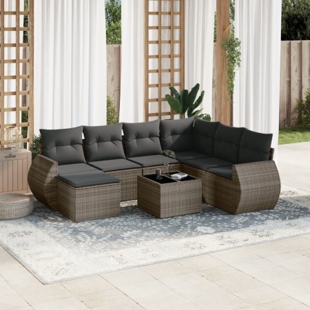 Set de sofás de jardín 8 pzas y cojines ratán sintético gris de , Conjuntos de jardín - Ref: Foro24-3254047, Precio: 513,09 €...