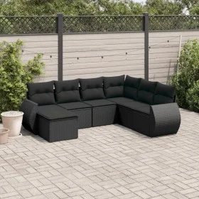 7-piece garden dining set and black synthetic rattan cushions by , Garden sets - Ref: Foro24-3254032, Price: 439,98 €, Discou...