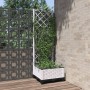 Jardinera con enrejado PP blanco 40x40x121,5 cm de , Maceteros y jardineras - Ref: Foro24-153279, Precio: 39,62 €, Descuento: %