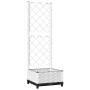 Jardinera con enrejado PP blanco 40x40x121,5 cm de , Maceteros y jardineras - Ref: Foro24-153279, Precio: 39,62 €, Descuento: %