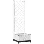 Jardinera con enrejado PP blanco 40x40x121,5 cm de , Maceteros y jardineras - Ref: Foro24-153279, Precio: 42,77 €, Descuento: %