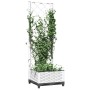 Jardinera con enrejado PP blanco 40x40x121,5 cm de , Maceteros y jardineras - Ref: Foro24-153279, Precio: 39,62 €, Descuento: %