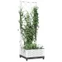 Jardinera con enrejado PP blanco 40x40x121,5 cm de , Maceteros y jardineras - Ref: Foro24-153279, Precio: 42,77 €, Descuento: %