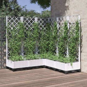 Jardinera con enrejado PP blanco 120x120x121,5 cm de , Maceteros y jardineras - Ref: Foro24-153287, Precio: 132,35 €, Descuen...