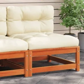 Sofá de esquina de jardín y cojines madera pino marrón cera by , Modular outdoor sofas - Ref: Foro24-838082, Price: 84,31 €, ...