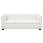 Sofá Chesterfield de 3 plazas cuero sintético blanco en Sofás | Comprar online en Foru.es