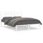 Estructura de cama de metal con cabecero blanca 135x190 cm de , Camas y somieres - Ref: Foro24-355609, Precio: 82,52 €, Descu...