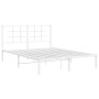 Estructura de cama de metal con cabecero blanca 135x190 cm de , Camas y somieres - Ref: Foro24-355609, Precio: 82,52 €, Descu...