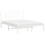 Estructura de cama de metal con cabecero blanca 135x190 cm de , Camas y somieres - Ref: Foro24-355609, Precio: 82,52 €, Descu...