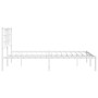 Estructura de cama de metal con cabecero blanca 135x190 cm de , Camas y somieres - Ref: Foro24-355609, Precio: 82,52 €, Descu...