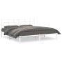 Estructura de cama de metal con cabecero blanco 193x203 cm de , Camas y somieres - Ref: Foro24-355616, Precio: 91,15 €, Descu...