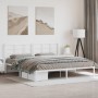 Estructura de cama de metal con cabecero blanco 193x203 cm de , Camas y somieres - Ref: Foro24-355616, Precio: 91,15 €, Descu...