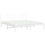 Estructura de cama de metal con cabecero blanco 193x203 cm de , Camas y somieres - Ref: Foro24-355616, Precio: 91,15 €, Descu...