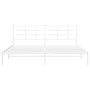 Estructura de cama de metal con cabecero blanco 193x203 cm de , Camas y somieres - Ref: Foro24-355616, Precio: 91,15 €, Descu...