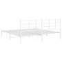 Estructura de cama de metal con cabecero blanco 193x203 cm de , Camas y somieres - Ref: Foro24-355616, Precio: 91,15 €, Descu...