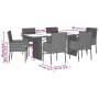 Set comedor jardín 7 pzas y cojines ratán sintético gris en Conjuntos de jardín | Comprar online en Foru.es
