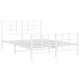 Estructura cama metal cabecero y estribo blanco 140x190 cm de , Camas y somieres - Ref: Foro24-355628, Precio: 90,73 €, Descu...