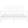 Estructura cama metal cabecero y estribo blanco 140x190 cm de , Camas y somieres - Ref: Foro24-355628, Precio: 90,73 €, Descu...