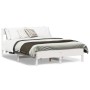 Estructura de cama con cabecero madera de pino blanco 150x200cm de , Camas y somieres - Ref: Foro24-842643, Precio: 132,18 €,...