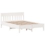 Estructura de cama con cabecero madera de pino blanco 150x200cm de , Camas y somieres - Ref: Foro24-842643, Precio: 132,18 €,...