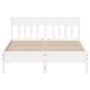Estructura de cama con cabecero madera de pino blanco 150x200cm de , Camas y somieres - Ref: Foro24-842643, Precio: 132,18 €,...