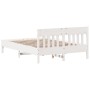 Estructura de cama con cabecero madera de pino blanco 150x200cm de , Camas y somieres - Ref: Foro24-842643, Precio: 132,18 €,...