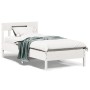 Estructura de cama con cabecero madera de pino blanco 100x200cm de , Camas y somieres - Ref: Foro24-842655, Precio: 97,25 €, ...