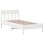 Estructura de cama con cabecero madera de pino blanco 100x200cm de , Camas y somieres - Ref: Foro24-842655, Precio: 97,25 €, ...