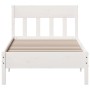 Estructura de cama con cabecero madera de pino blanco 100x200cm de , Camas y somieres - Ref: Foro24-842655, Precio: 97,25 €, ...