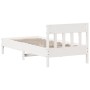 Estructura de cama con cabecero madera de pino blanco 100x200cm de , Camas y somieres - Ref: Foro24-842655, Precio: 97,25 €, ...