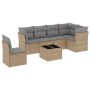 Set sofás de jardín 7 piezas y cojines ratán sintético beige de , Conjuntos de jardín - Ref: Foro24-3249548, Precio: 438,42 €...