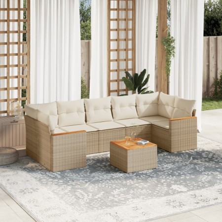 Juego de sofás de jardín con cojines beige 8 pzas ratán PE de , Conjuntos de jardín - Ref: Foro24-3258215, Precio: 512,62 €, ...
