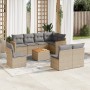 Set de sofás de jardín 9 pzas con cojines ratán sintético beige de , Conjuntos de jardín - Ref: Foro24-3258454, Precio: 544,9...