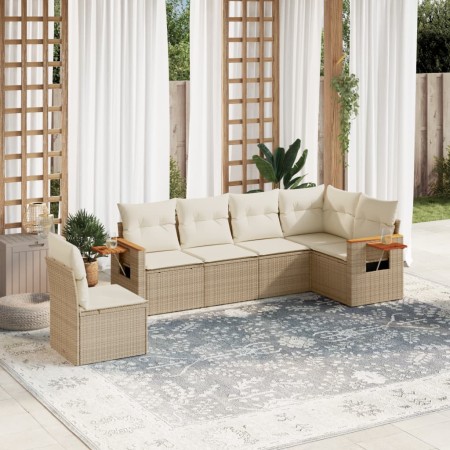 Juego de sofás jardín con cojines 6 pzas ratán sintético beige de , Conjuntos de jardín - Ref: Foro24-3259258, Precio: 474,28...