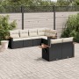 Set de comedor de jardín 7 pzas y cojines ratán sintético negro de , Conjuntos de jardín - Ref: Foro24-3259382, Precio: 499,9...