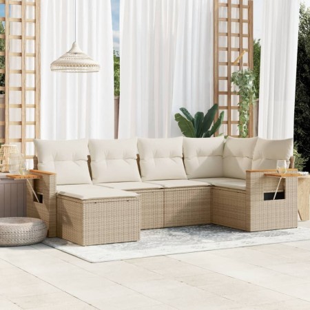Juego de sofás jardín con cojines 6 pzas ratán sintético beige de , Conjuntos de jardín - Ref: Foro24-3259419, Precio: 456,55...