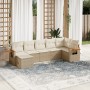 Set sofás de jardín 7 piezas y cojines ratán sintético beige de , Conjuntos de jardín - Ref: Foro24-3259433, Precio: 493,04 €...