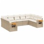 Set de sofás de jardín 9 pzas con cojines ratán sintético beige de , Conjuntos de jardín - Ref: Foro24-3259517, Precio: 679,9...