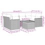 Set de sofás de jardín 7 piezas con cojines ratán PE gris de , Conjuntos de jardín - Ref: Foro24-3224023, Precio: 416,81 €, D...